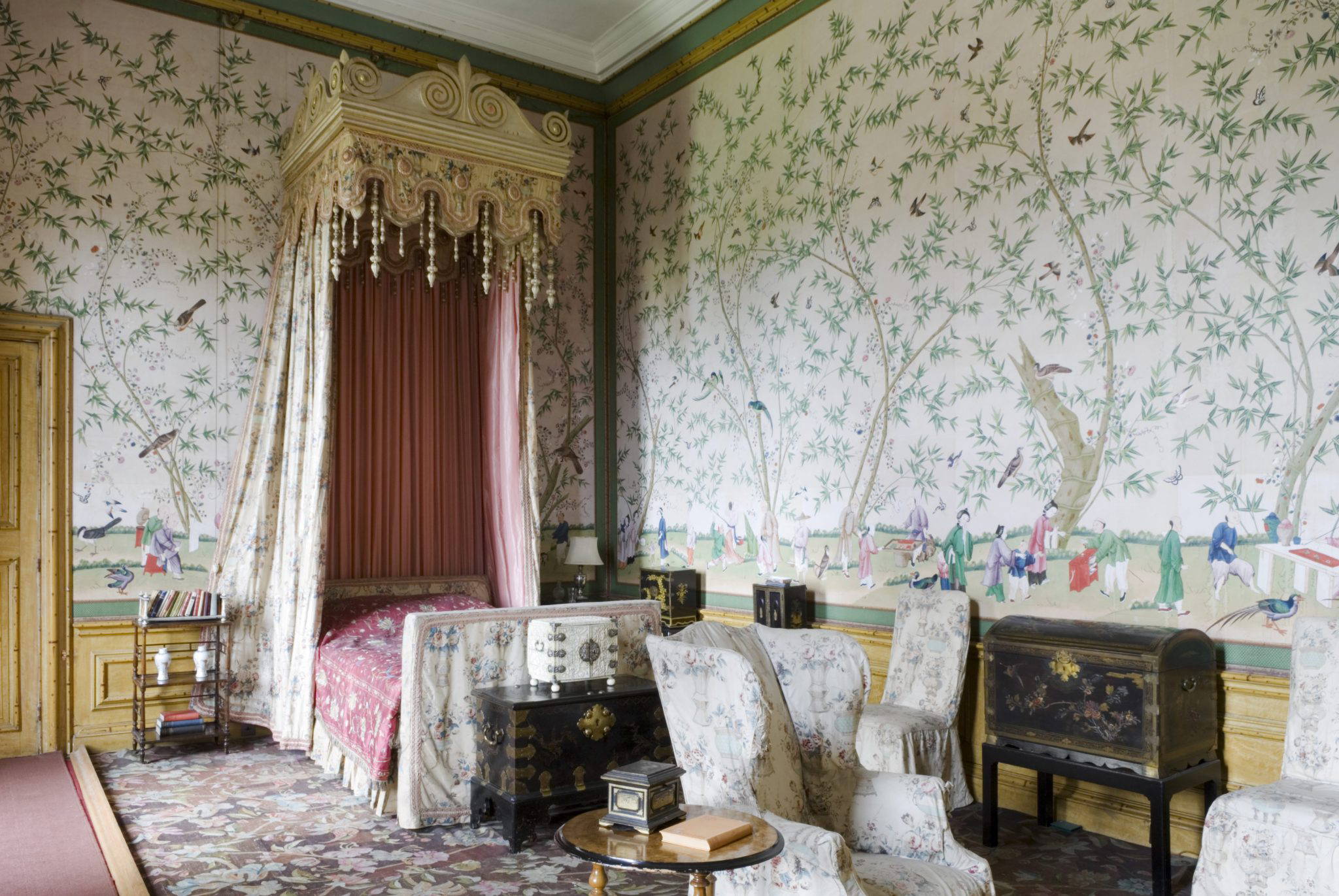 The Chinese Bedroom at Belton House, Lincolnshire, UK