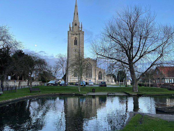 Billingborough Spring Wells with views of St Andrew's church.